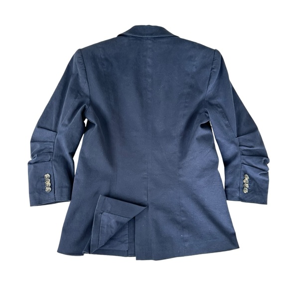 Cinque a Sept navy blue Khloe jacket ruched sleeve 5 a 7 stretch blazer 2 - Picture 10 of 14